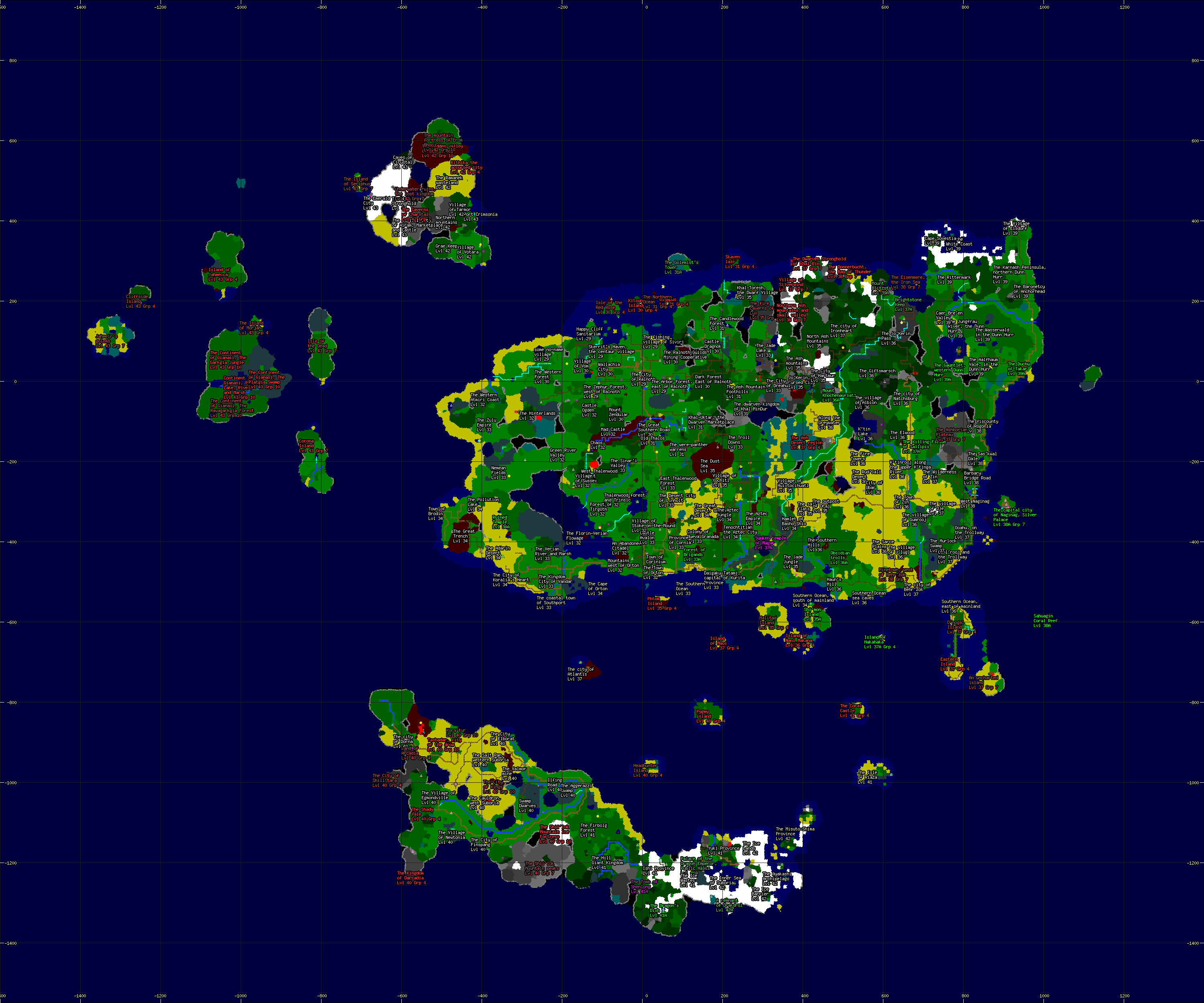 Large Scale Map of the Mainland of Alter Aeon