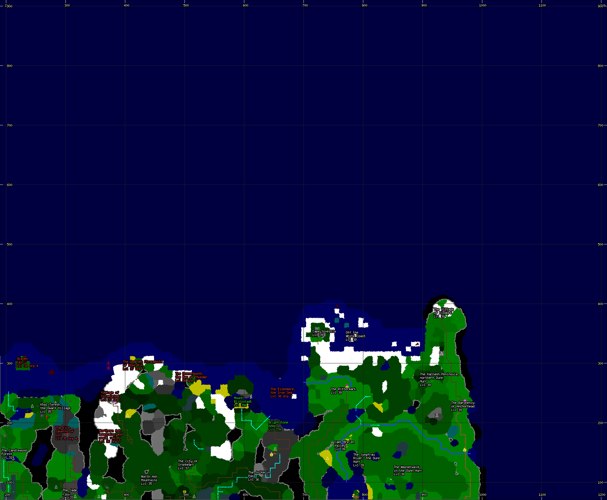 Area Map of the Northeast Mainland of Alter Aeon