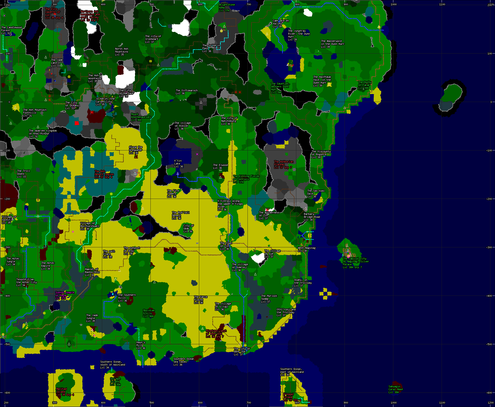 Area Map of the Eastern Mainland of Alter Aeon