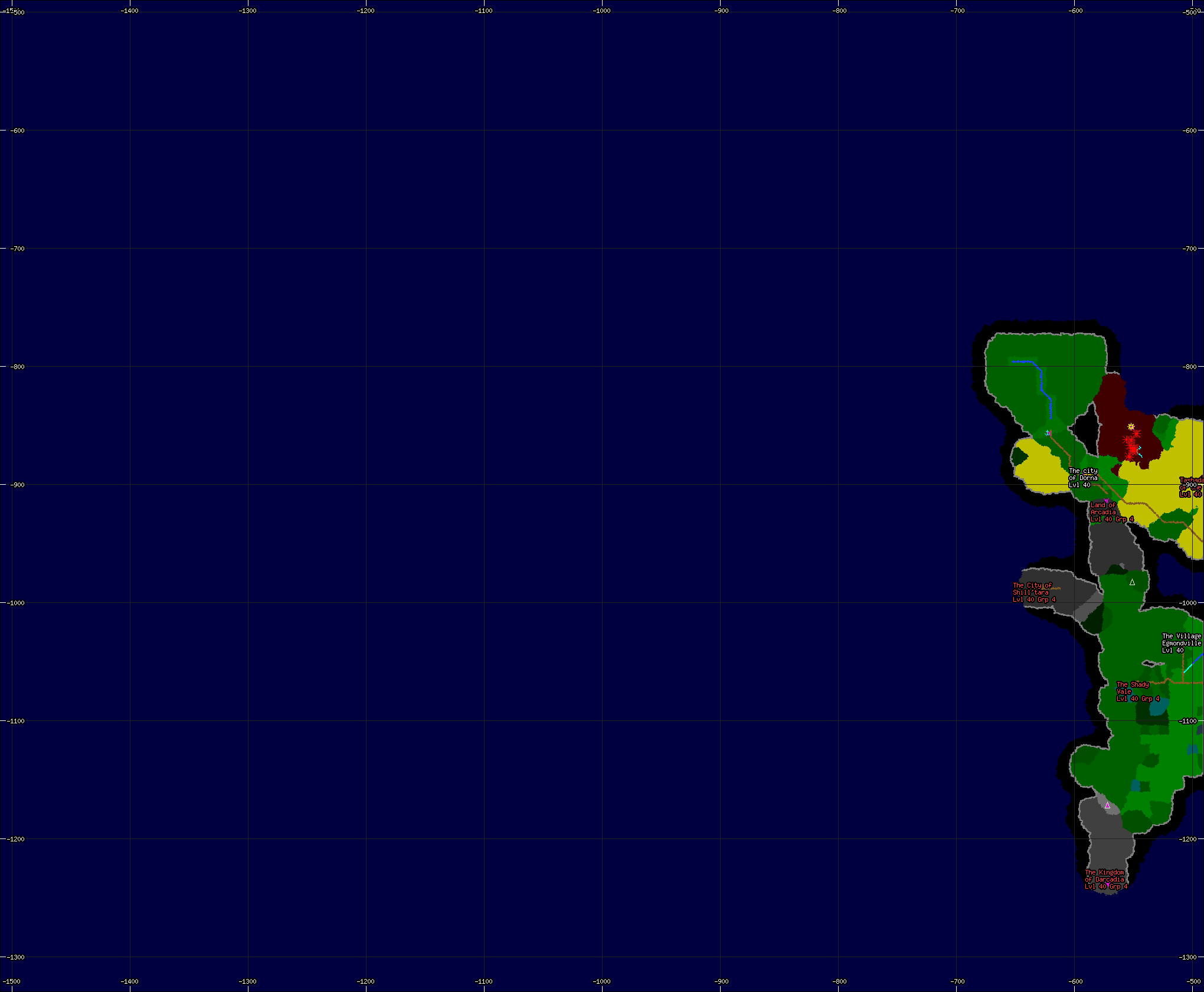 Area Map of the Southwest Mainland of Alter Aeon