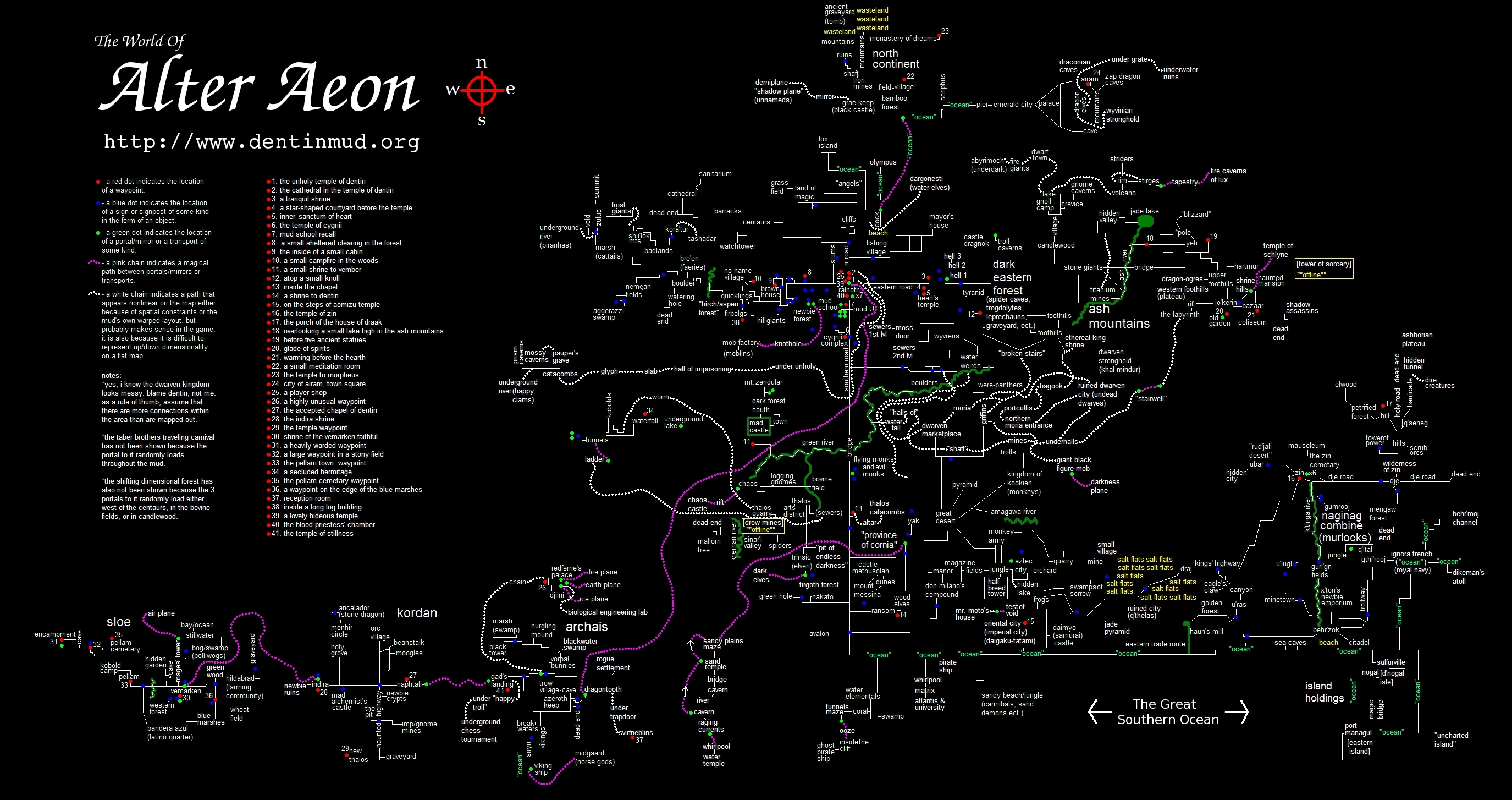 Map of areas, cities, and trade routes.